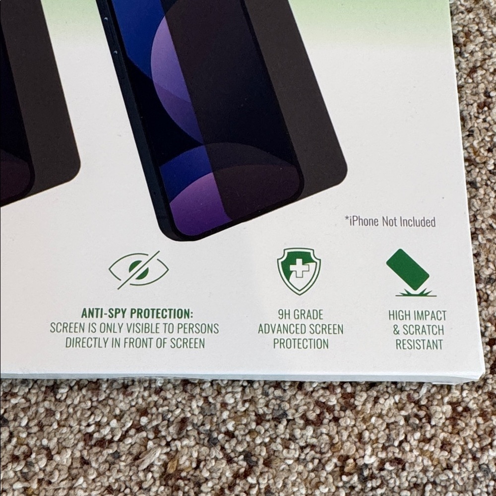 Privacy Glass Screen Protector for iPhone - Black - Picture 3 of 5